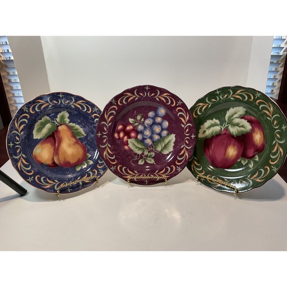 Noble Excellence Other - Napa Valley Noble Excellence Fruit Plates Set of 3 Pears Grapes Apples